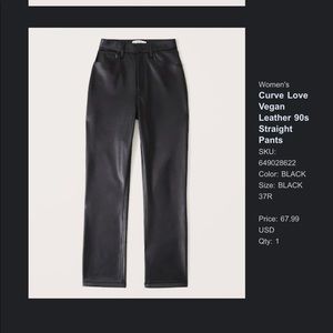 Abercrombie & Fitch Women’s Curve love Straight leg leather pants